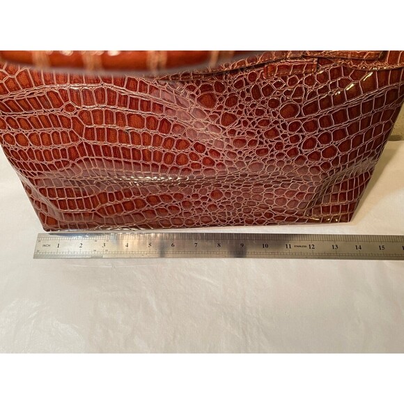 MSC Faux Alligator Leather Purse Handbag, Main Street Collection 14 X 12" Tote - Picture 9 of 11